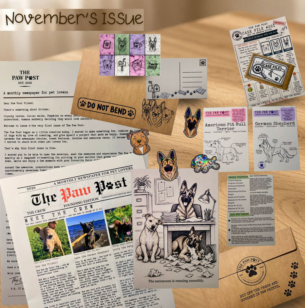Welcome to The Paw Post: The Monthly Snail Mail Club Run By Dogs.